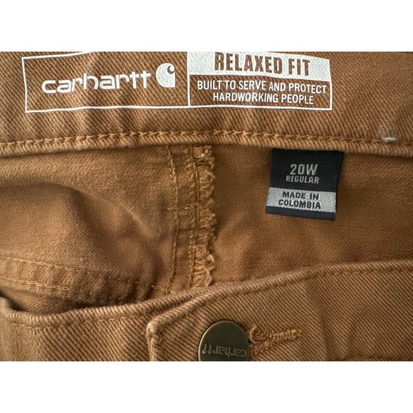 Carhartt Flex Brown Relaxed Twill Carpenter Pants Rugged Flex Size 20W - Picture 6 of 6